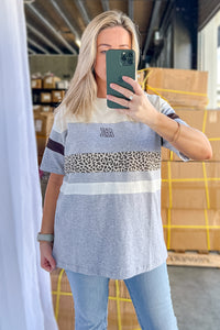 Athletica Panel Box Tee in Grey Marle - All About Eve