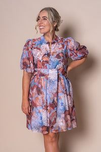 Natalia Floral Dress in Rust