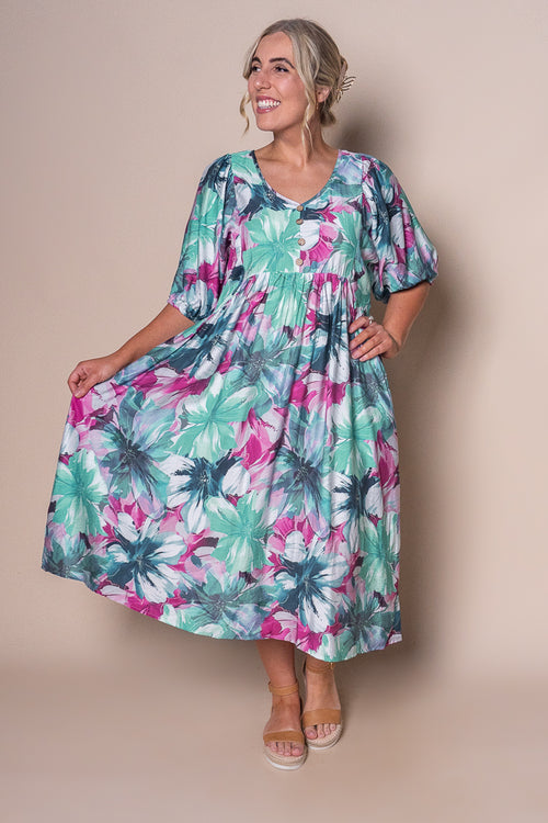 Sheree Midi Dress in Teal