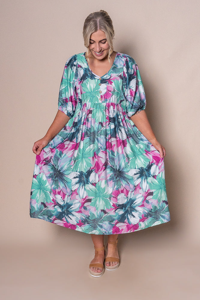 Sheree Midi Dress in Teal