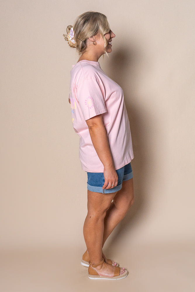 Vacation Relaxed Tee in Pink - All About Eve