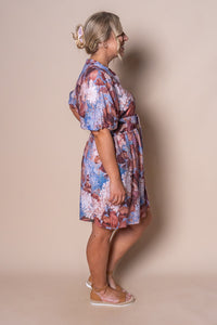 Natalia Floral Dress in Rust