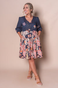 Tamara Floral Dress in Navy