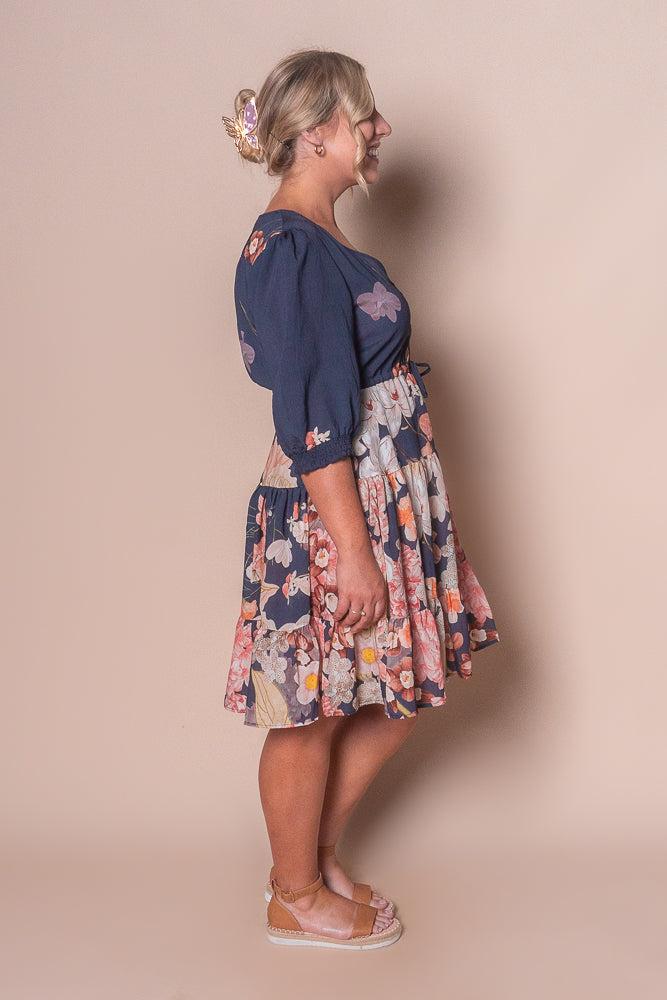 Tamara Floral Dress in Navy