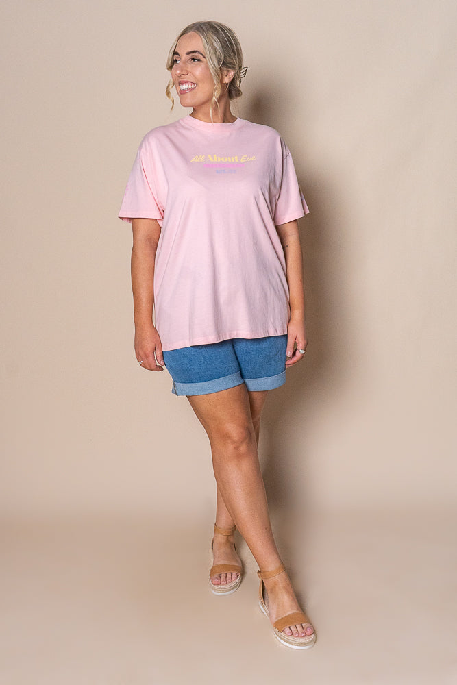 Vacation Relaxed Tee in Pink - All About Eve