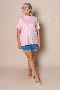 Vacation Relaxed Tee in Pink - All About Eve