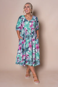 Sheree Midi Dress in Teal