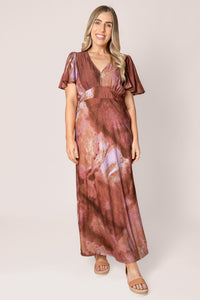 Niamh Midi Dress in Dusty Rose