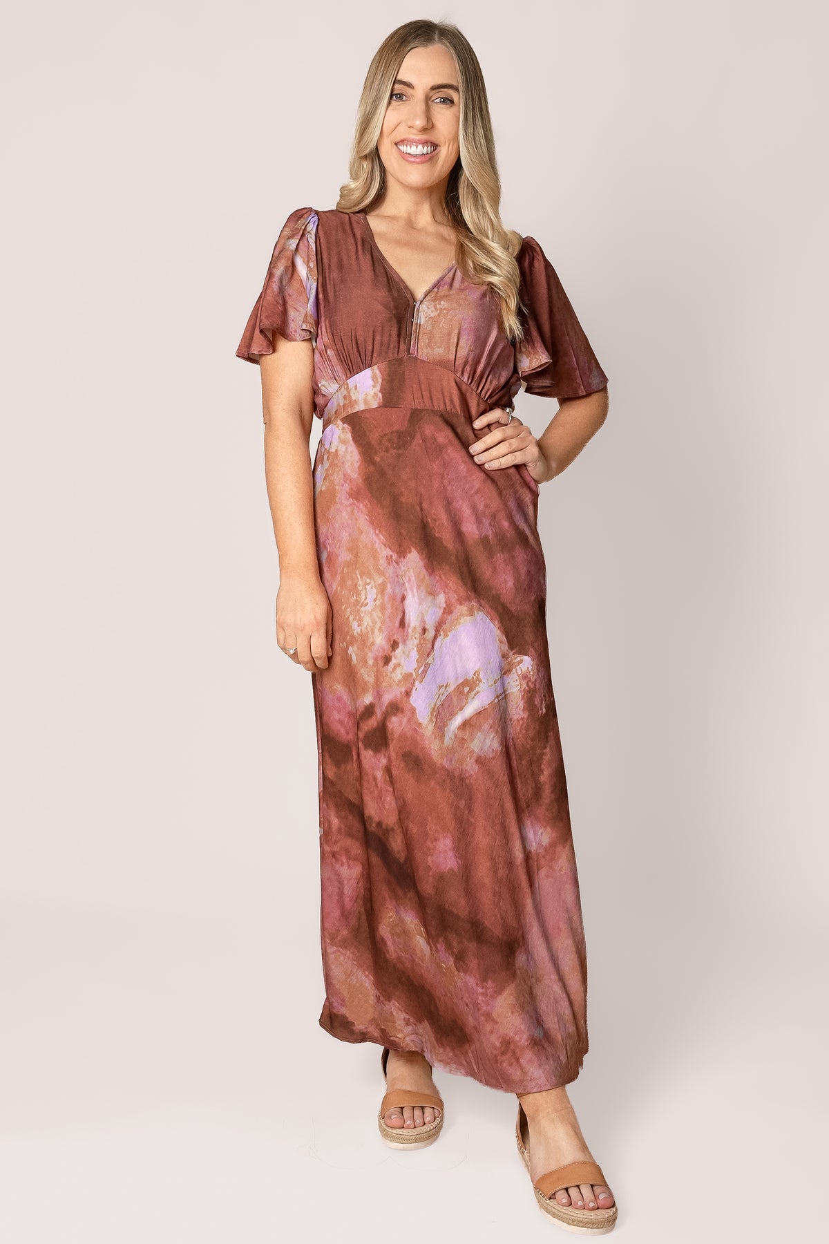 Niamh Midi Dress in Dusty Rose