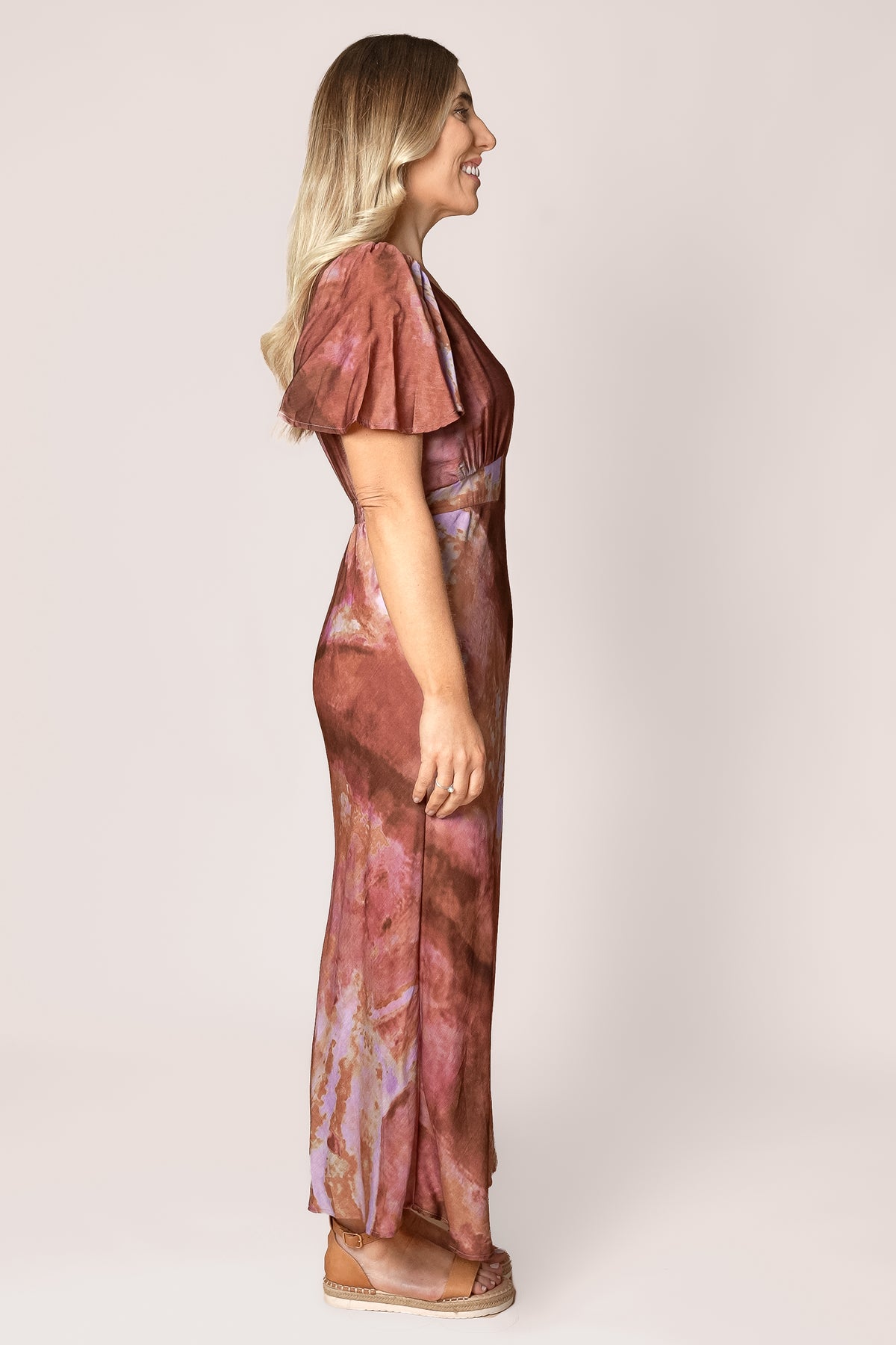 Niamh Midi Dress in Dusty Rose