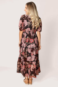 Rosie Floral Maxi Dress in Black