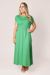 Nelle Midi Dress in Green Briar - Elm