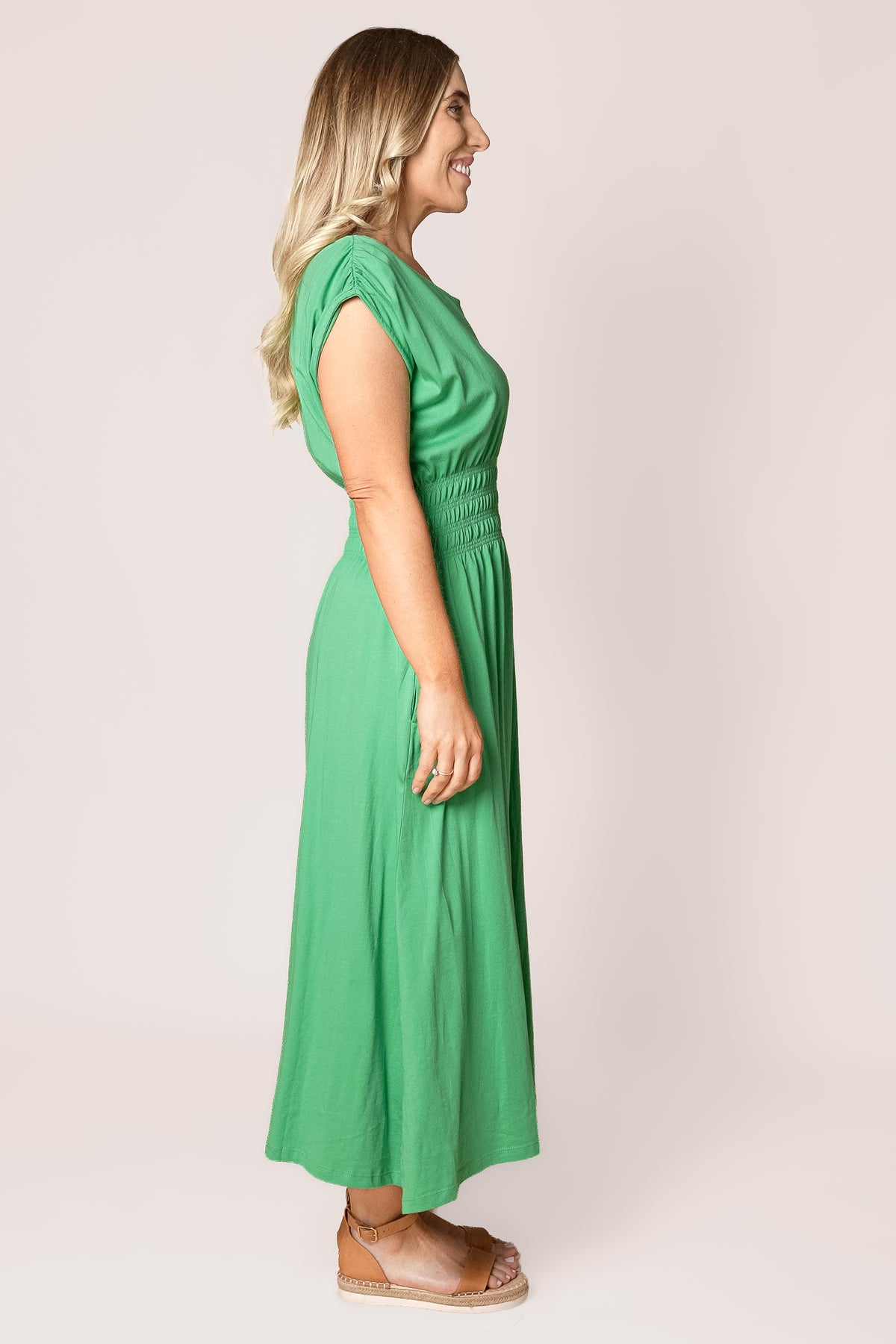 Nelle Midi Dress in Green Briar - Elm