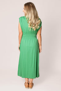 Nelle Midi Dress in Green Briar - Elm