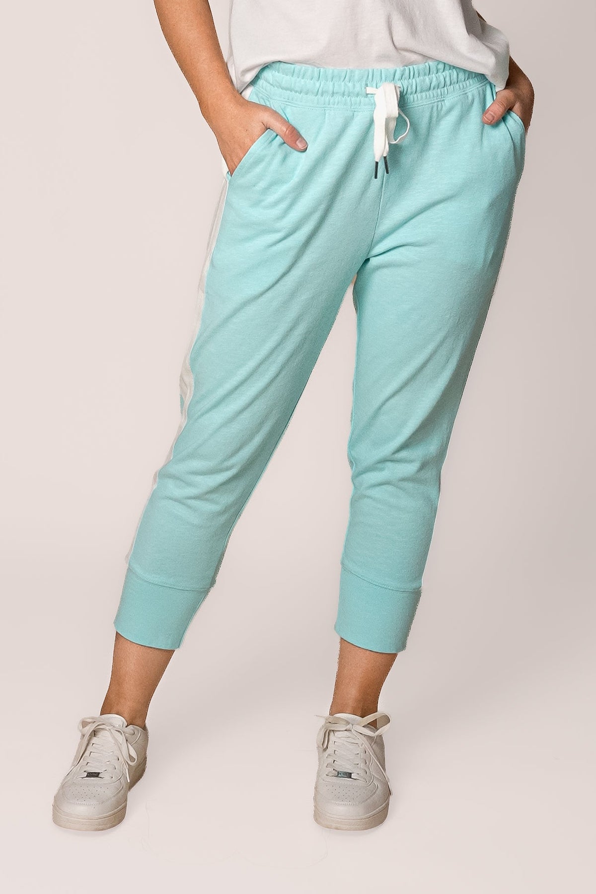 Brunch Pant with Side Tape in Tonic Blue/White - Elm