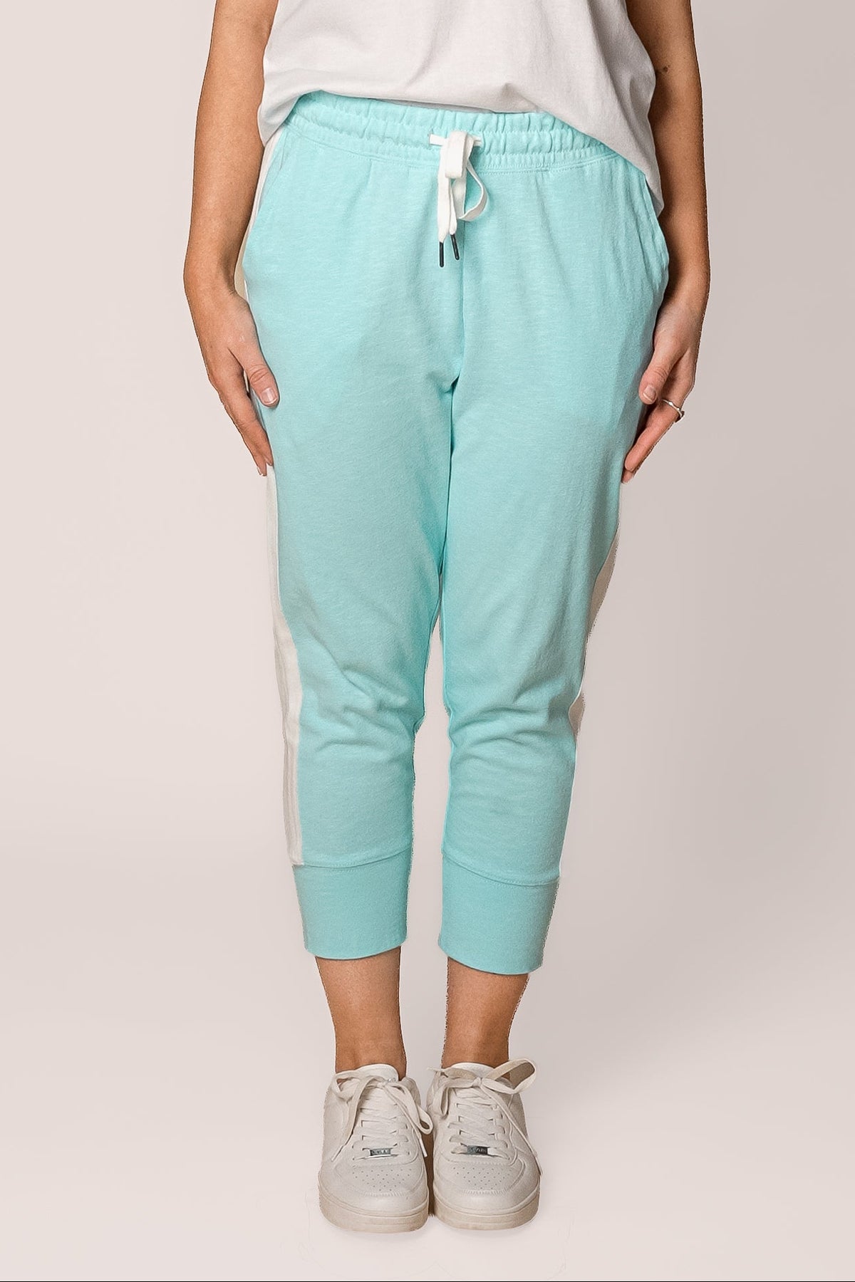 Brunch Pant with Side Tape in Tonic Blue/White - Elm