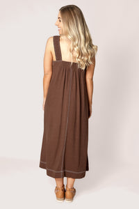 Sage Midi Dress in Chocolate - Foxwood
