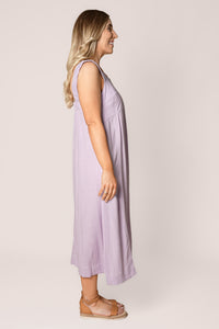 Sage Midi Dress in Pastel Lilac - Foxwood