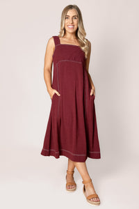 Sage Midi Dress in Berry - Foxwood