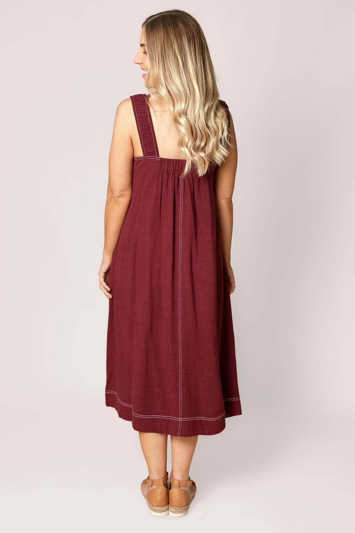 Sage Midi Dress in Berry - Foxwood