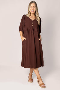 Chiara Midi Dress in Plum