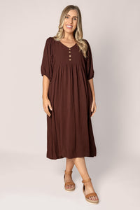 Chiara Midi Dress in Plum