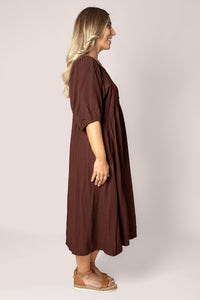 Chiara Midi Dress in Plum