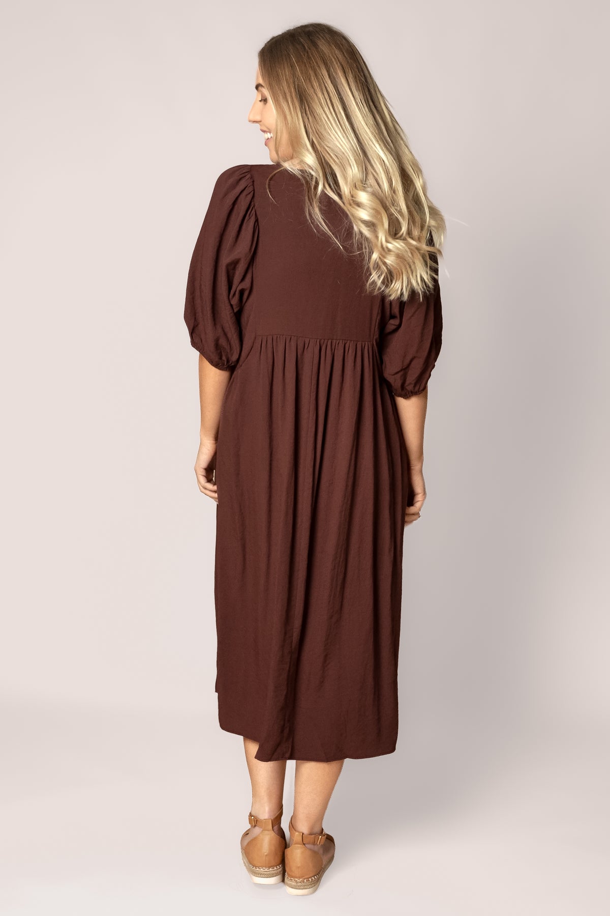 Chiara Midi Dress in Plum