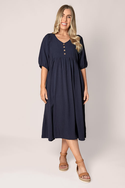 Chiara Midi Dress in Navy