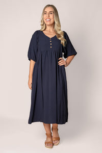 Chiara Midi Dress in Navy