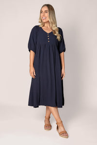 Chiara Midi Dress in Navy