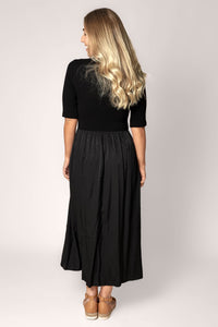Corey Midi Dress in Black/Black