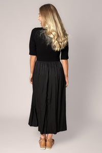 Corey Midi Dress in Black/Black