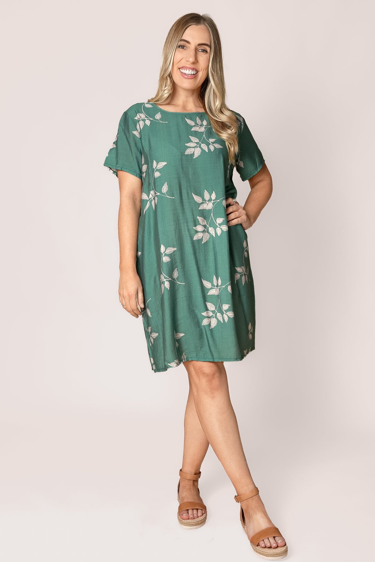 Paulette S/S Dress in Sage