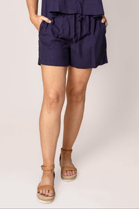 Lee Linen Shorts in Navy