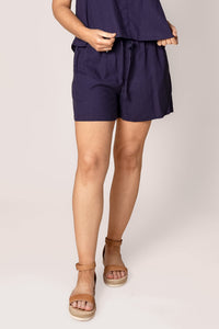 Lee Linen Shorts in Navy