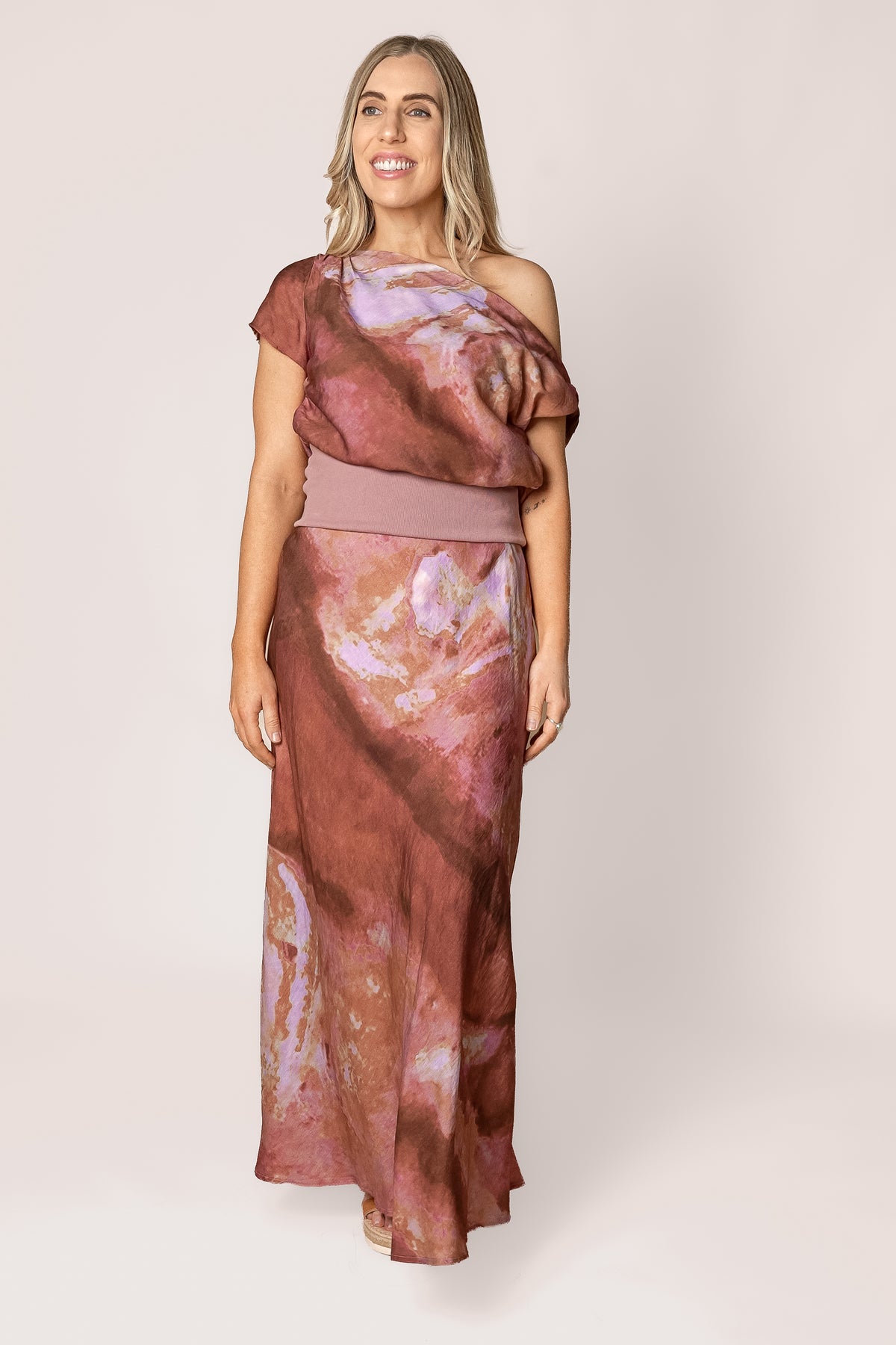 Keira Print Set in Dusty Rose