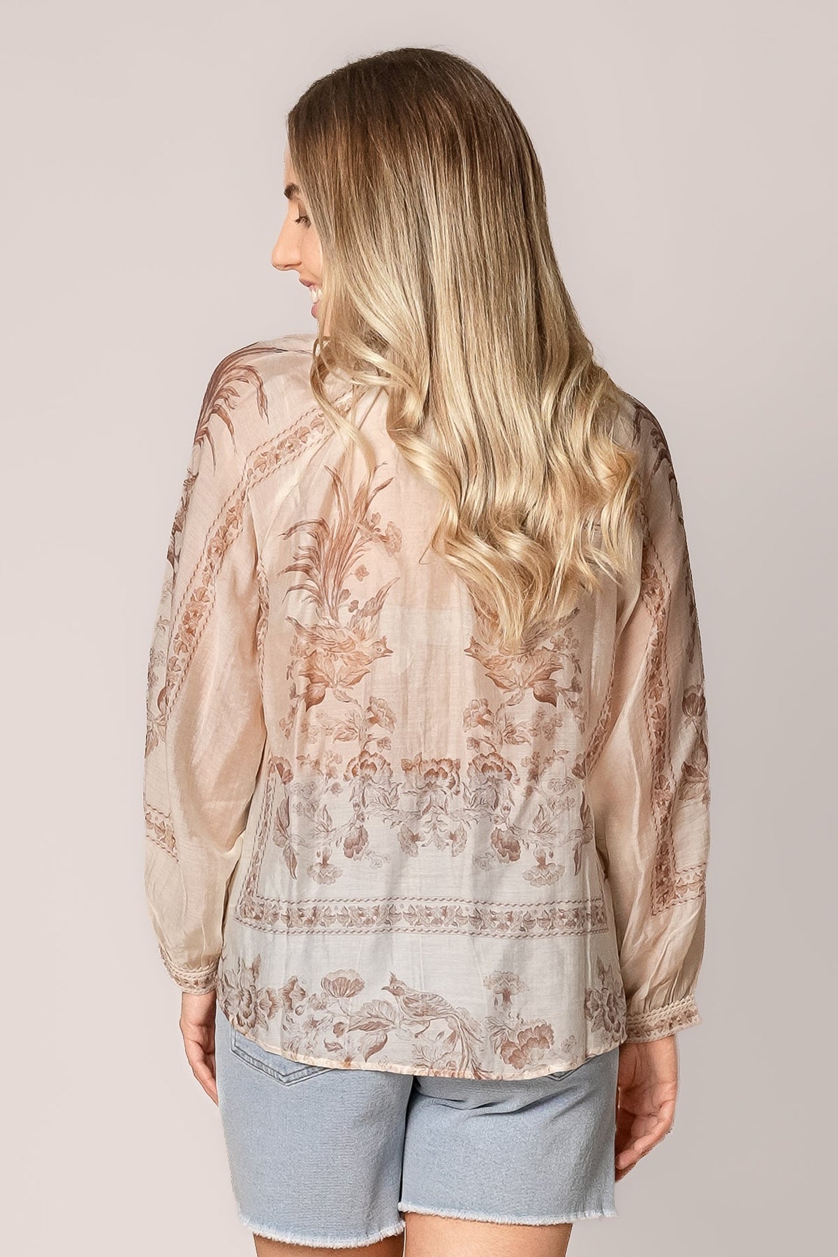 Nashi Floral Top in Ivory