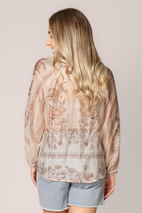 Nashi Floral Top in Ivory