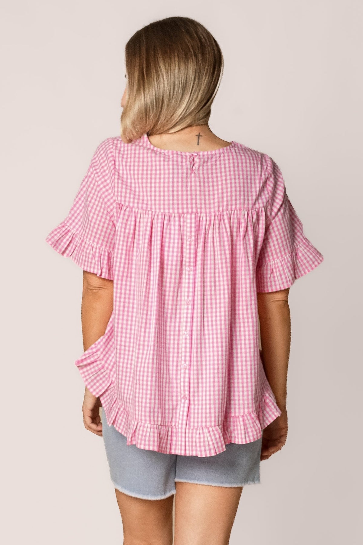 Lulu Gingham Top in Pink