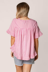 Lulu Gingham Top in Pink
