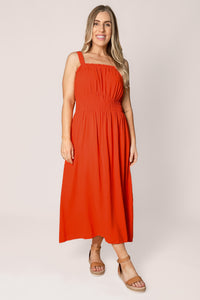 Dandelion Midi Dress in Tangelo - Foxwood