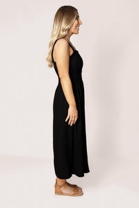 Dandelion Midi Dress in Black - Foxwood