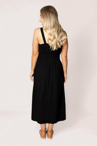 Dandelion Midi Dress in Black - Foxwood