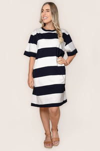 Pebble Tee Dress in Navy - Foxwood