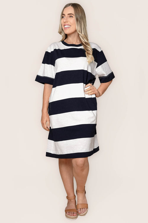 Pebble Tee Dress in Navy - Foxwood