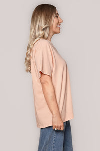 Beach Club Relaxed Tee in Peach - All About Eve