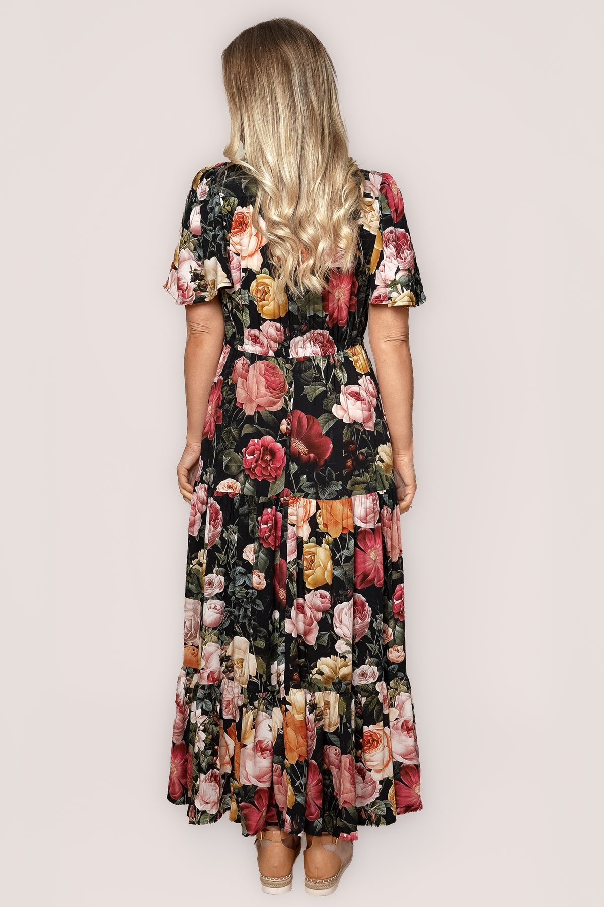 Pia Maxi Dress in Black Multi
