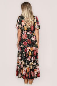 Pia Maxi Dress in Black Multi