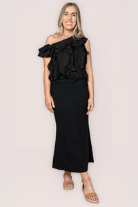 Cruise Midi Skirt in Black